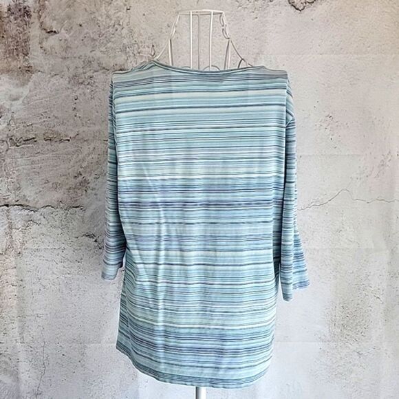 Christopher & Banks Striped Blue Women's Top Size PL - Picture 6 of 11